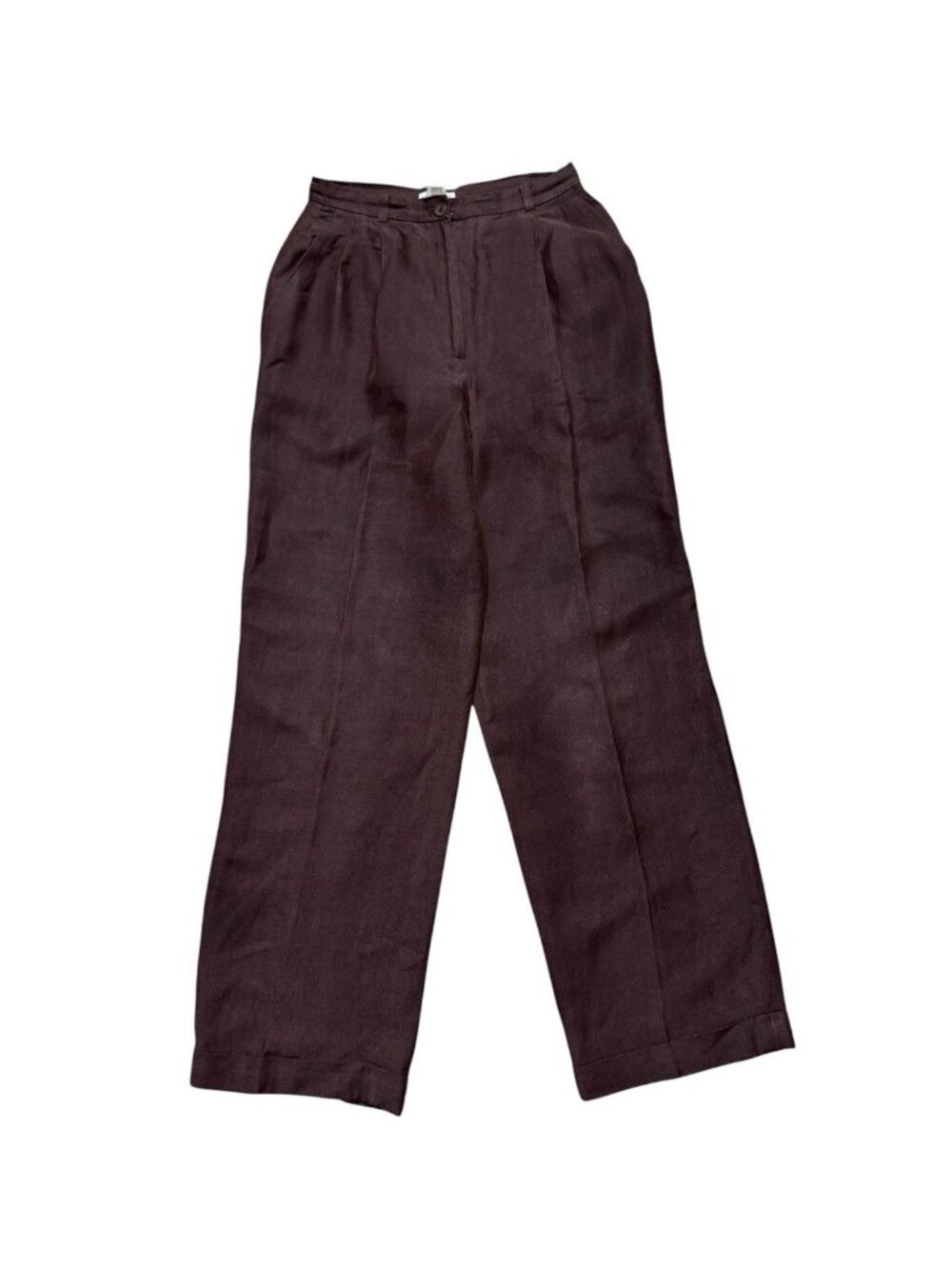 Ann Taylor Linen Rayon Wide Leg Pants Brown Size 4 High Rise